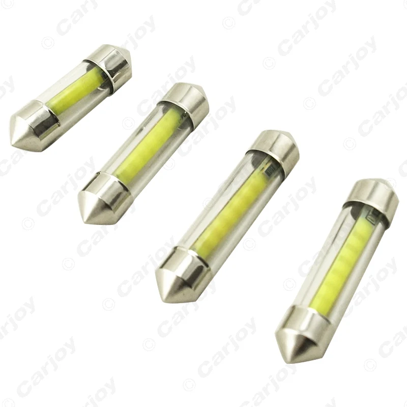 LEEWA 1 шт. белый чехол для салона автомобиля с стеклянными линзами C5W Festoon Dome COB 12