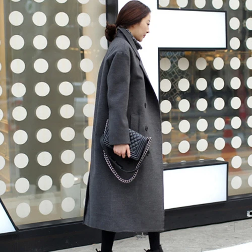 Новое поступление 2017 зимнее шерстяное пальто для женщин свободное теплое