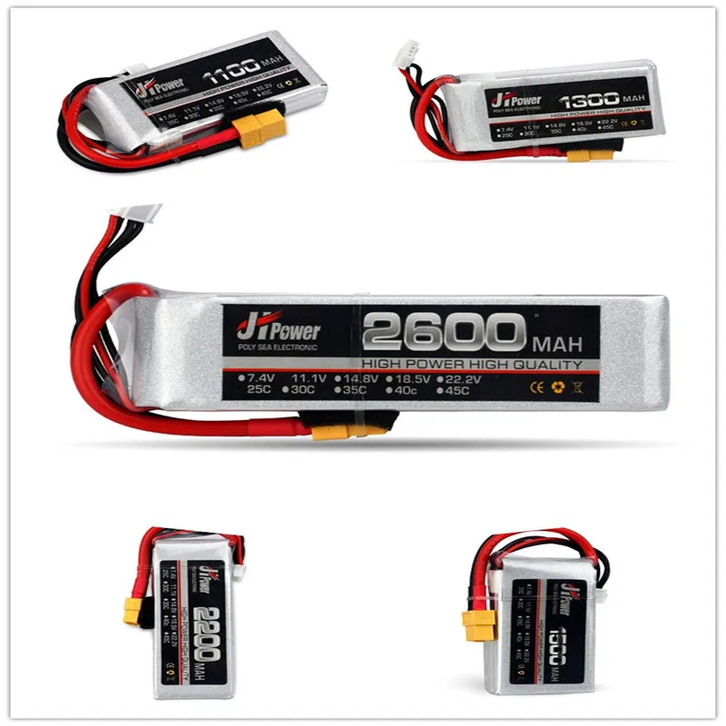 2S RC LiPo Аккумулятор 7 4 V 1100mAh 1300 1500 2200 mAh2600 25C 35C 60C для Квадрокоптер с дистанционным