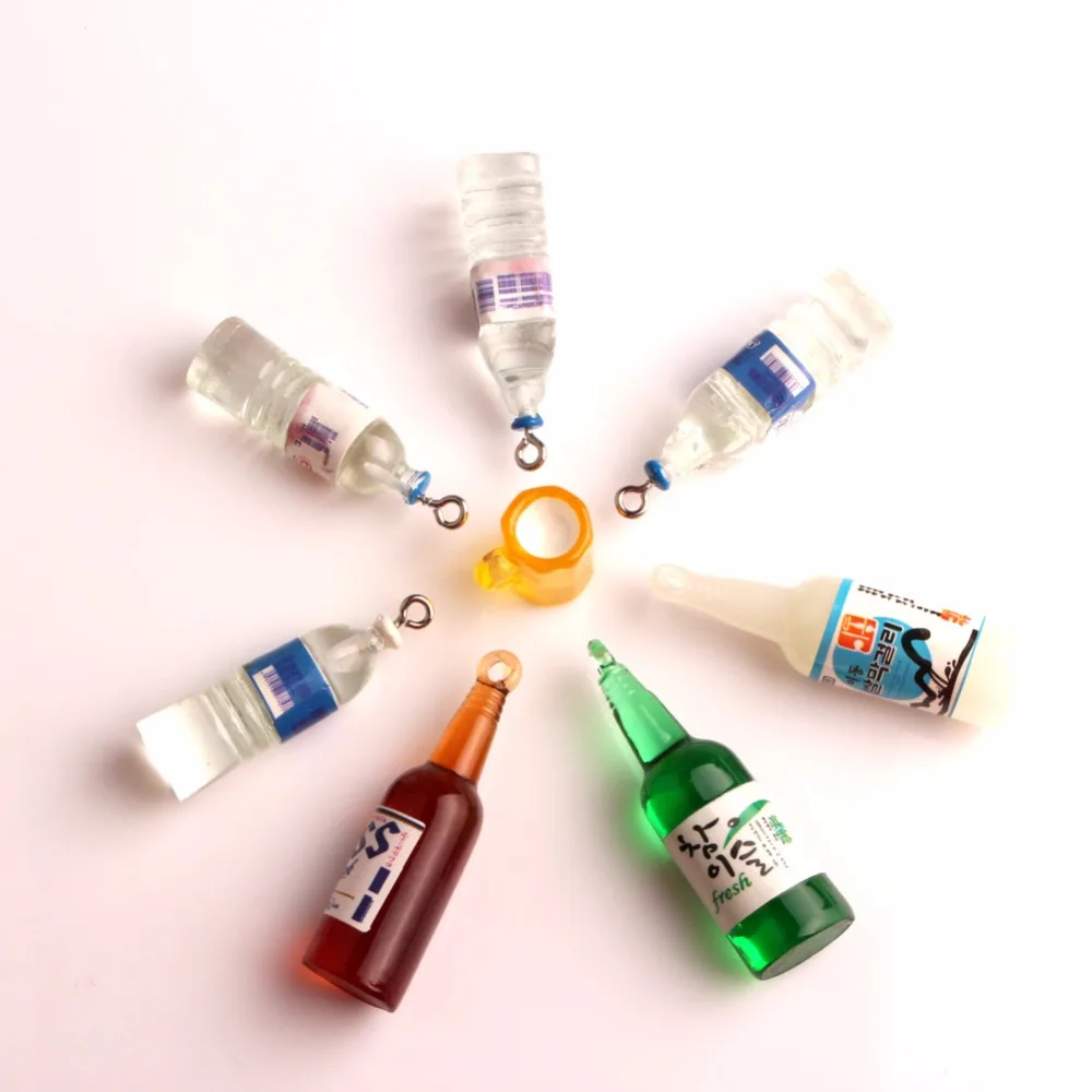 

10 шт. смешанные полимерные украшения для бутылок с водой Kawaii милые кабошоны с плоским основанием украшения для скрапбукинга DIY аксессуары