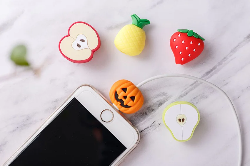 Кабель Bite милые фрукты кабель протектор для iphone USB кабель Органайзер Chompers зарядное устройство провода Держатель Pprotege кабель для игрушек забавные