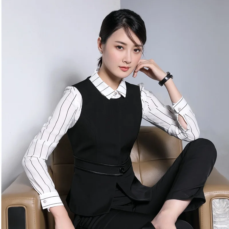 Деловые женские брюки с жилетом и штанами большие размеры Осень зима|pant suits|women's