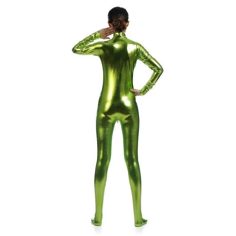 Unitard черный облегающий комбинезон с длинными рукавами лайкра Золотая водолазка металлик Zentai боди блестящие металлические Вечерние боди сценический костюм