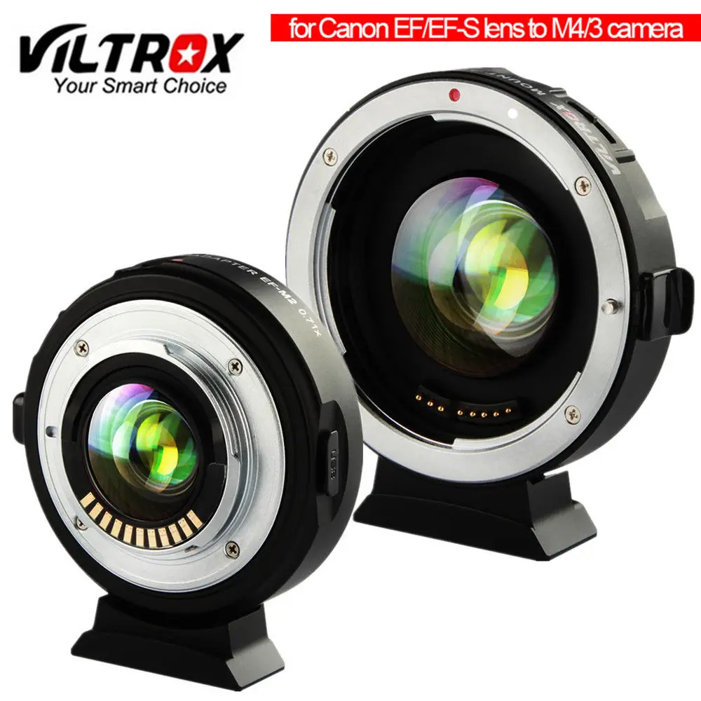 

Viltrox EF-M2 II Auto Focus Glass Lens Mount Adapter Ring 0.71x for Canon EF lens to MTF M4/3 camera For GH5/4/3 GF8 omypus EM10
