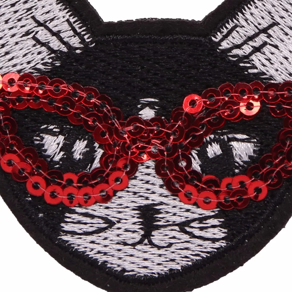 20 шт. Малый Очки Cat Вышивка Аппликация цветы Нашивки одежды DIY Вышивание аксессуар