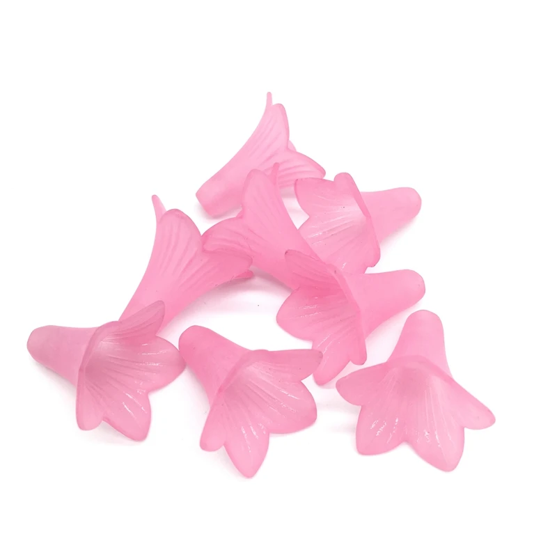 5 pink “Утреннее сияние” цветы акриловые BeadsTranslucent с тусклой полировкой, шарики приспосабливать ювелирные изделия ручная работа, сделай сам, ремесло аксессуары 21*23 мм 40 шт./пакет - Цвет: 5 pink