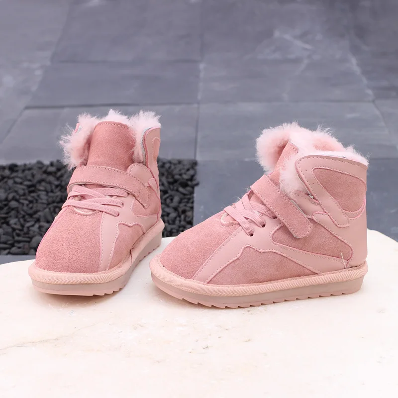 Детские зимние ботинки BeckyWalk из натуральной кожи для девочек и мальчиков отдыха