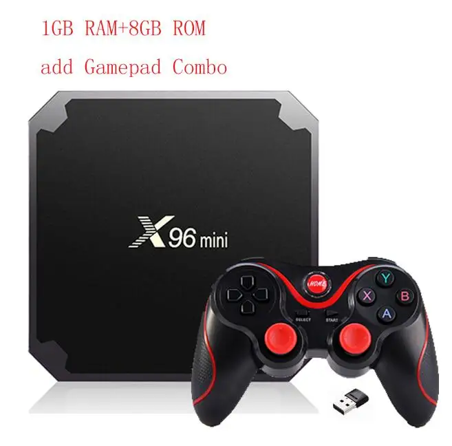 1G 8G Gamepad combo Android 7.1.2 X96 Мини ТВ приставка 2 ГБ 16 ГБ 1 ГБ 8 ГБ ТВ приставка Amlogic S905W четырехъядерный процессор поддержка 4K 2,4 ГГц WiFi X96mini Смарт ТВ приставка pk X96 - Цвет: 1G 8G Gamepad combo