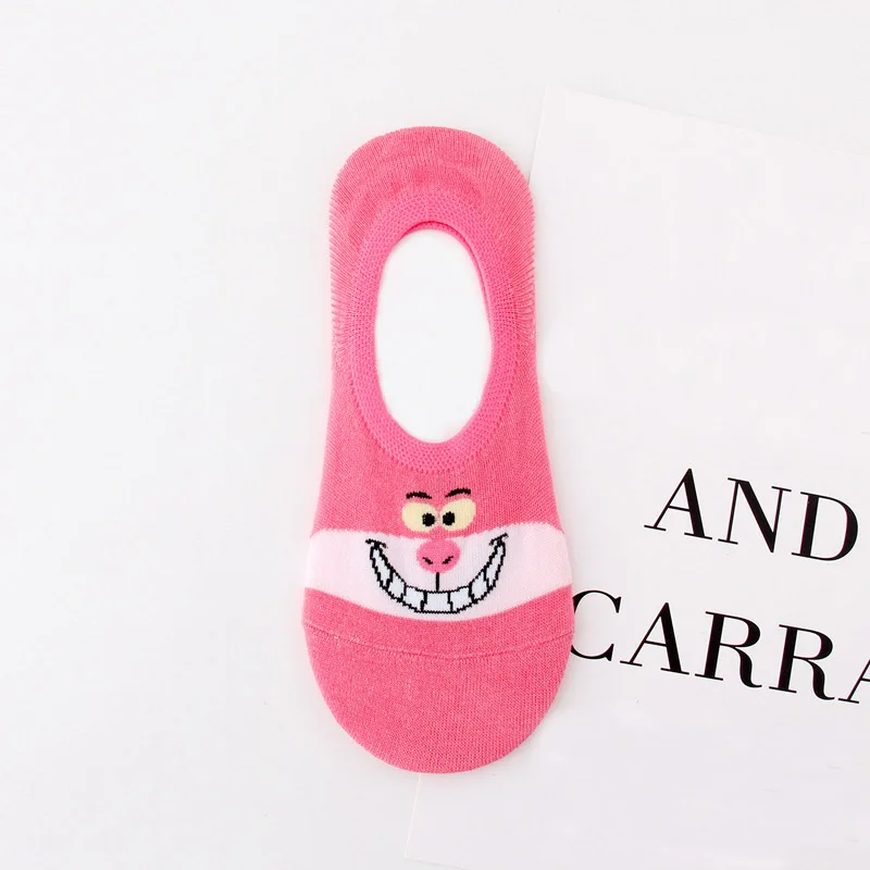 Pink Socks EIOISAPRA Весна/Лето милый мультфильм мужские носки Invisible Ship женские удобные Kawaii мультфильм носки Calcetines Mujer нескользящие носки - Цвет: Pink Socks