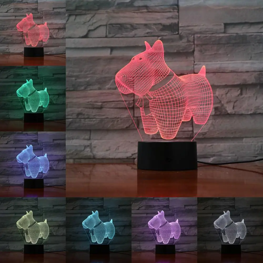 

Мультяшная собака 3D лампа настроение ночник Светодиодная лампа многоцветная Мерцающая лампа для прикроватного столика рождественские под...