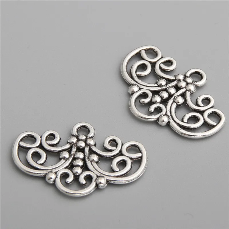 20pcs Silver Color Lovely Flower Fleur De Lys Chandelier Connector Link Charm Pendant A2828 | Украшения и аксессуары