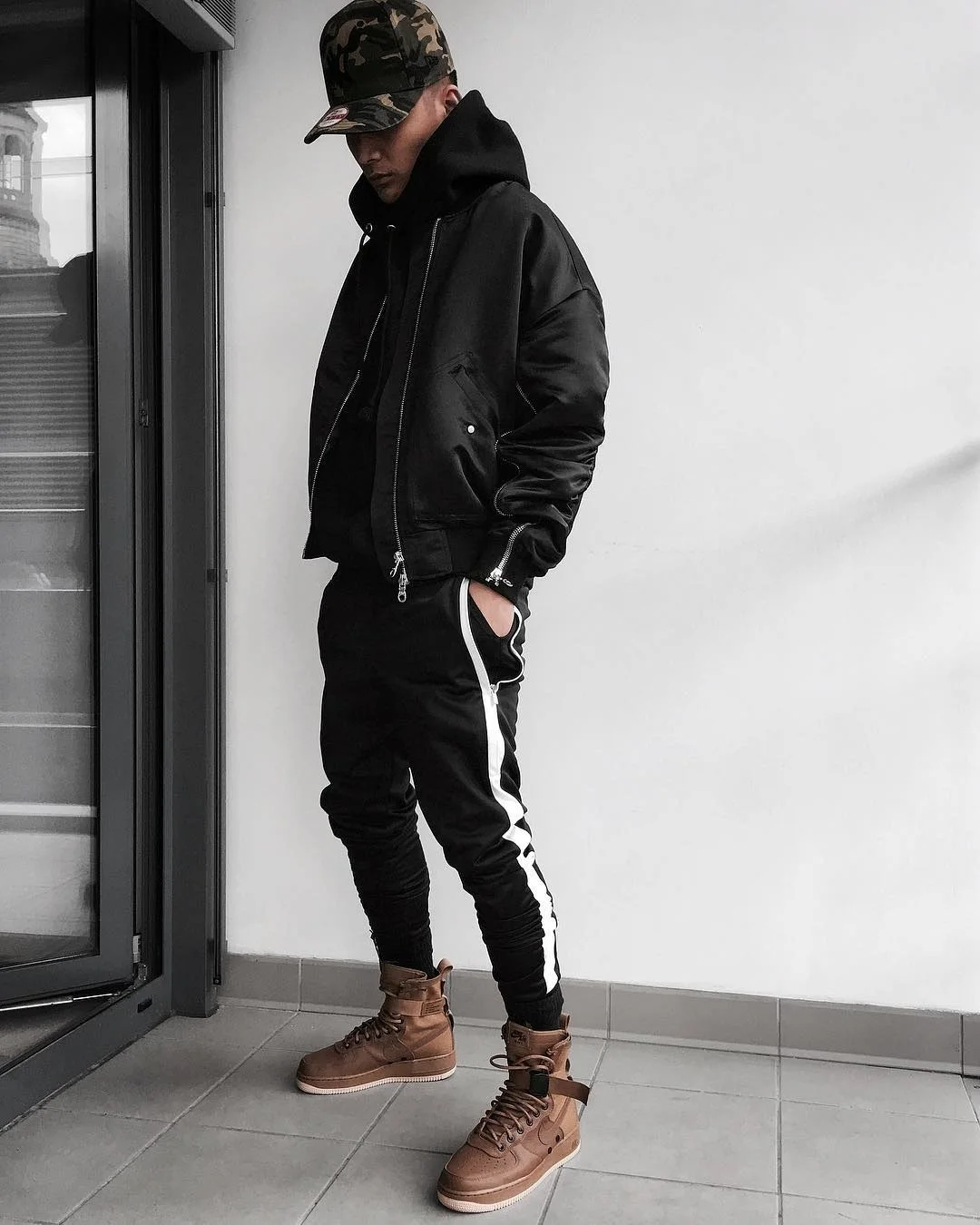 Kanye West, большие размеры, боковая молния, M1, летные куртки,, уличный стиль, свободные, плиссированные, одноцветные, для любителей хип-хопа, куртка-бомбер
