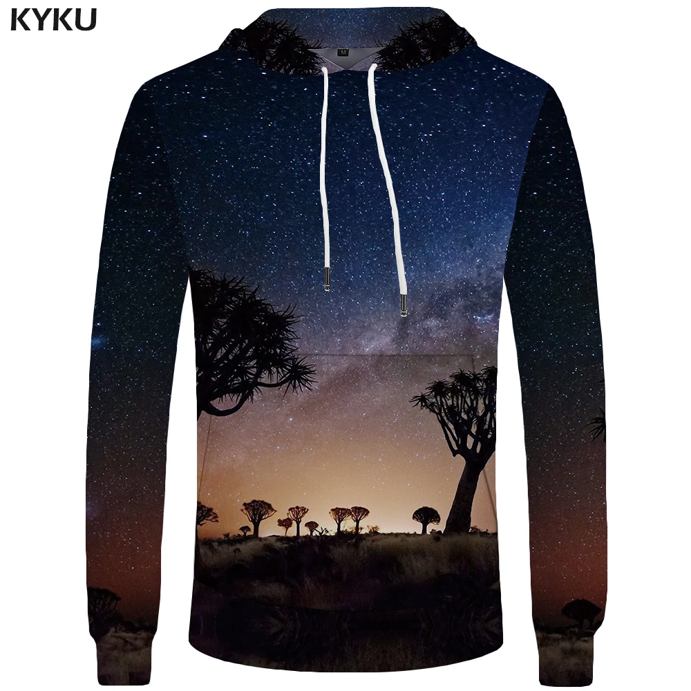 KYKU Марка Galaxy толстовки Для мужчин забавные Толстовка Harajuku карман 3D Hoddie кофты s