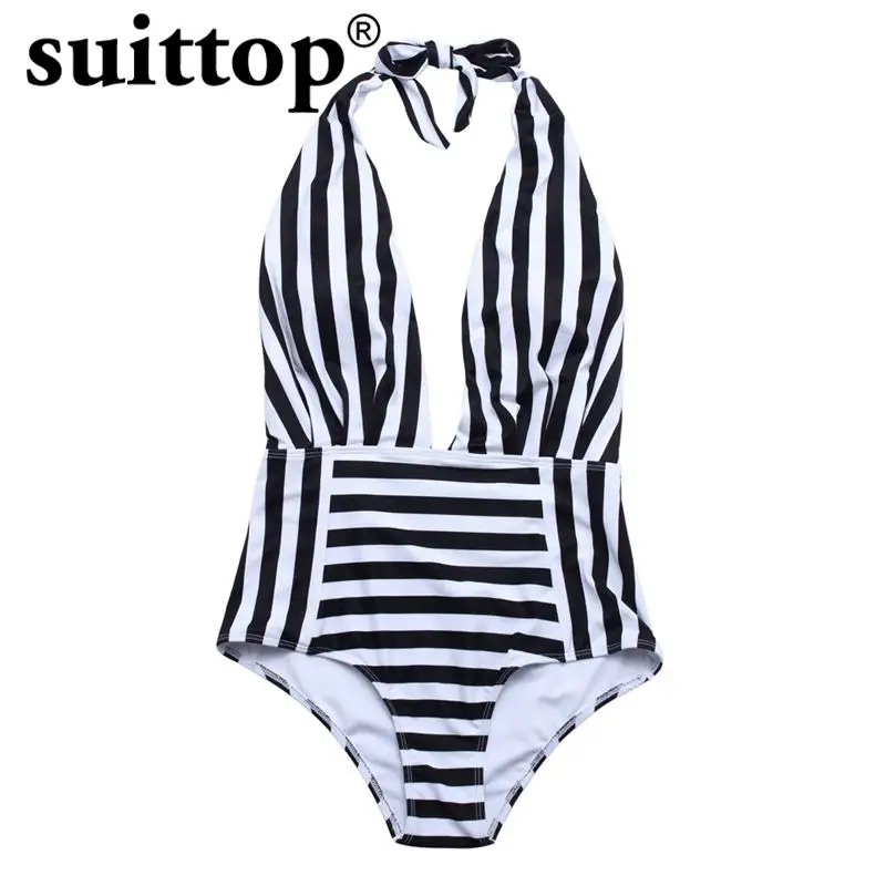 Suittop Купальники для малышек Для женщин Лето 2017 г. Sexy Мягкий Maillot De Bain Полосатый