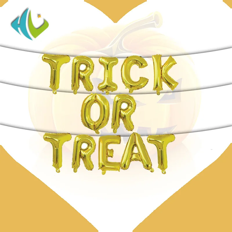 16 дюймов розовое золото Trick or Treat/Boo/EEEK/Spooky Алфавит фольга Воздушные шары баннеры