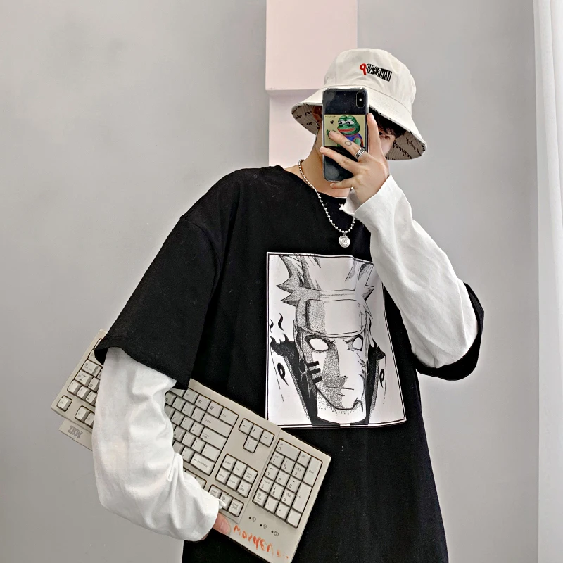 2019 летняя новая Корейская Футболка с принтом комиксов свободная уличная простая