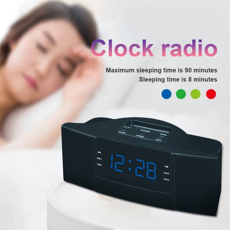 EDAL ABS 2 в 1 светодиодные цифровые настольные часы с функцией FM AM радио (штепсельная