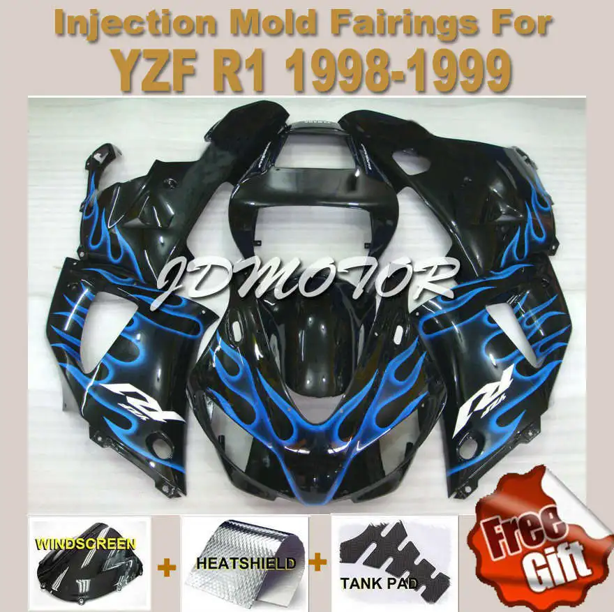 Jdmotor-инъекции Обтекатели для yahama YZF R1 98 1999 99 YZFR1 1998 YZF1000 обтекателя комплекты Синий