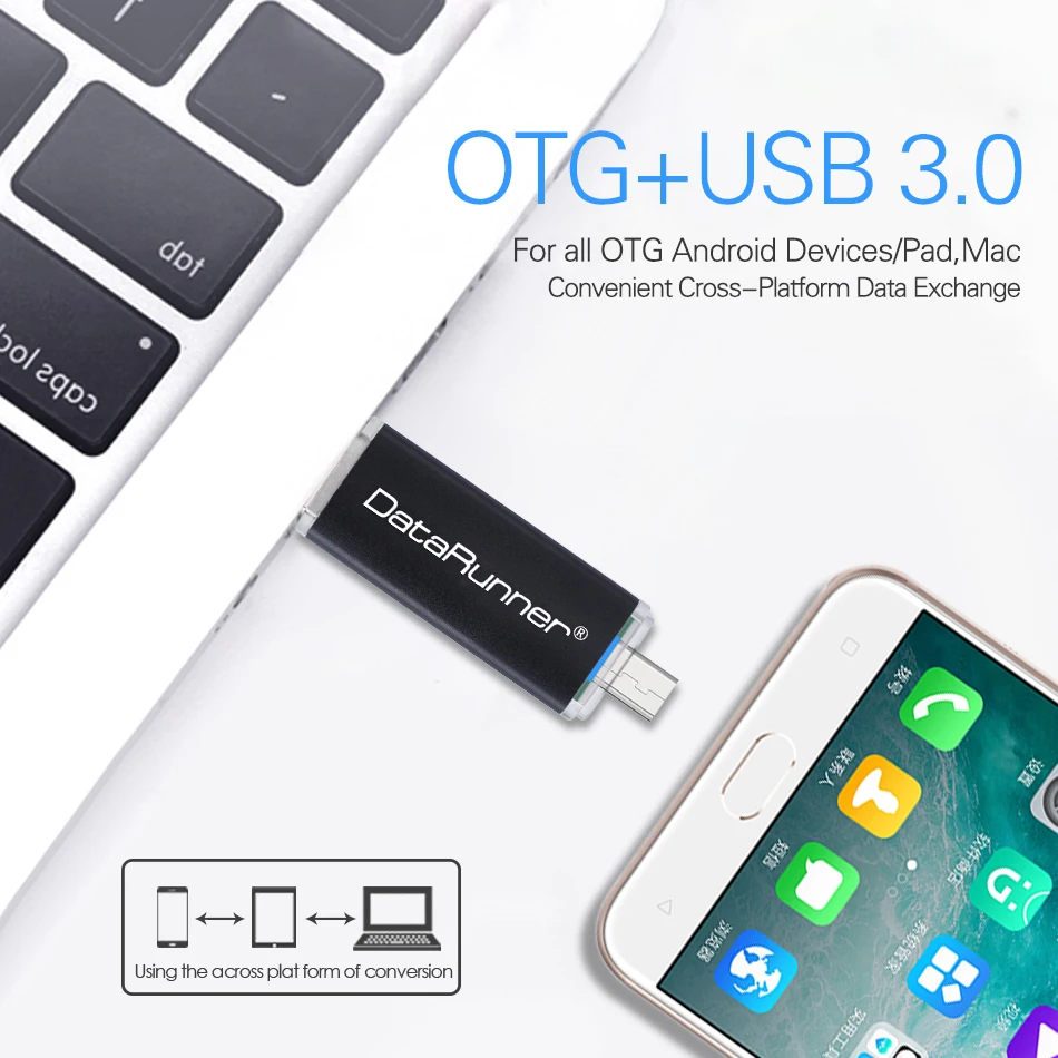 DataRunner Многофункциональный USB флеш накопитель 128 Гб OTG 16 ГБ 32 64 256 cle 3 0 флэш диск|USB