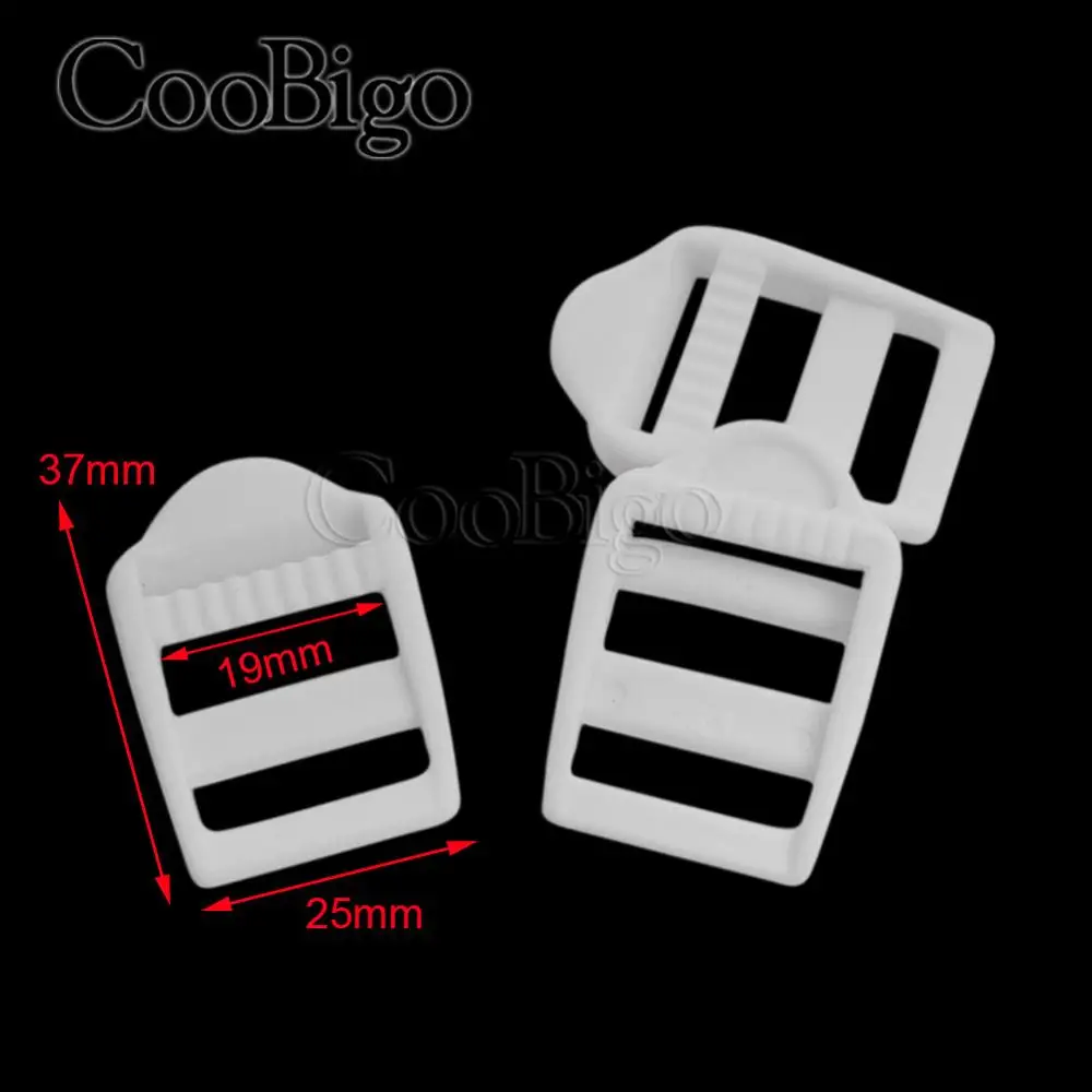 19mm Webbing White 10 шт. черный и белый пластик лестница замок слайдер пряжки для рюкзака ремни Сумка Одежда Домашние животные воротник, тканевая Лента Запчасти Аксессуары - Цвет: 19mm Webbing White