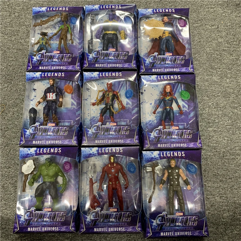 Marvels Мстители эндгейм Супер Герои Фигурки игрушки Железный человек Человек паук