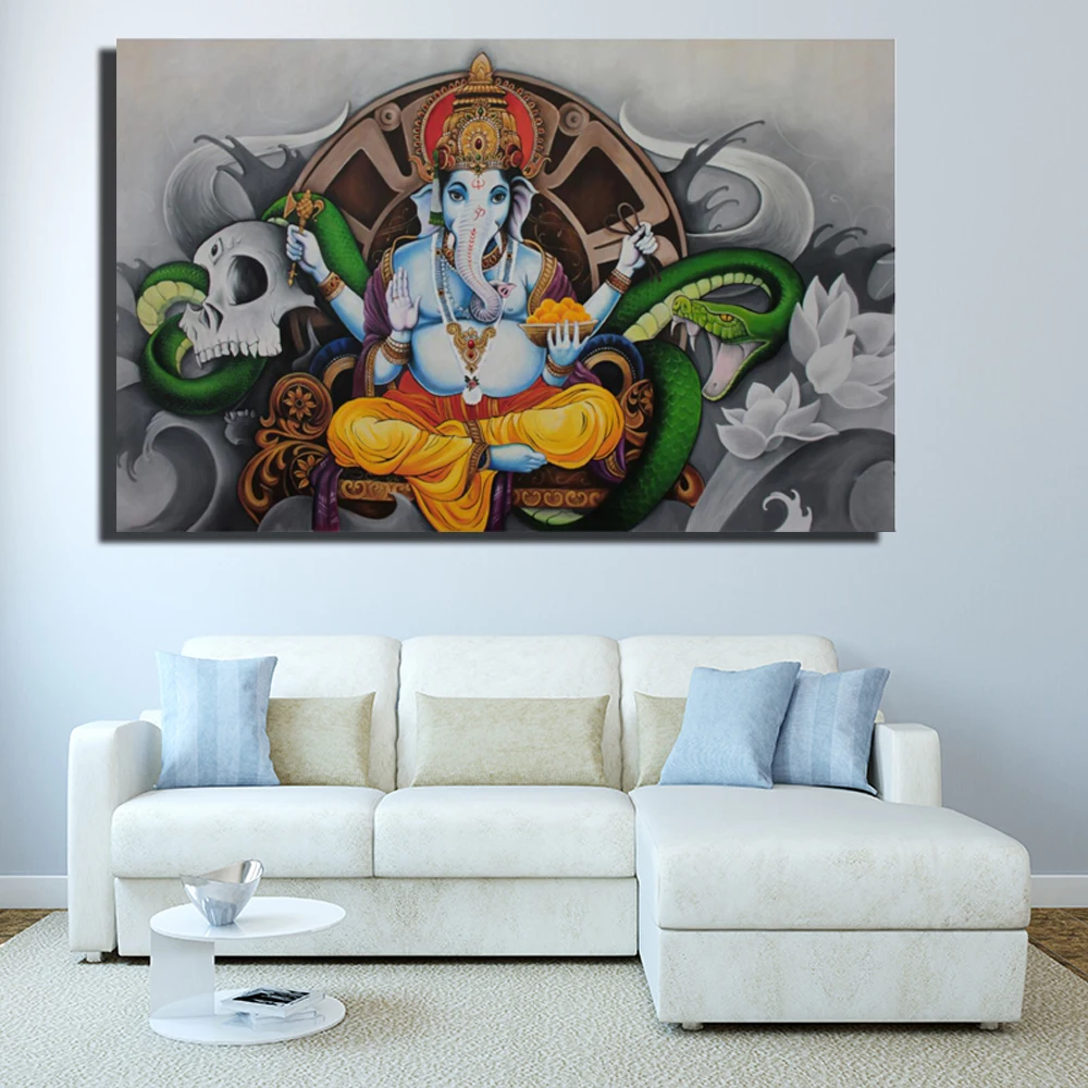 Индуистские боги декоративные картины для дома Cuadros Ganesha холст гостиной стены без