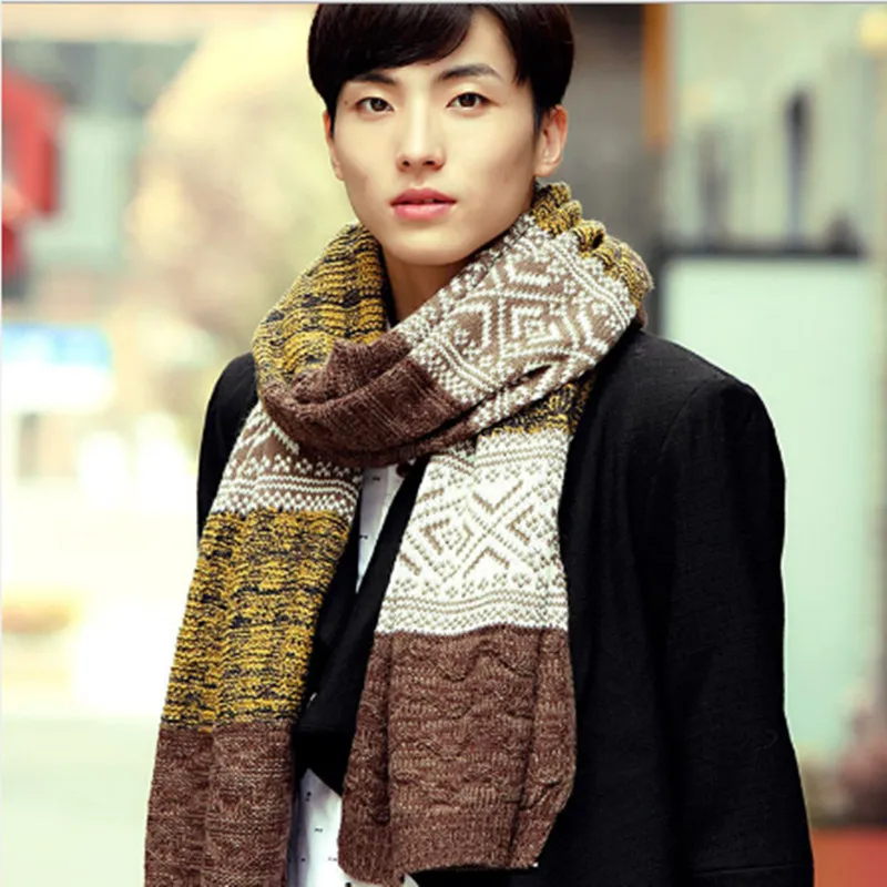 2018 Fashion Warm Wild Autumn And Winter New Jacquard Stitching Men's Scarf Bib Wholesale A Generation |