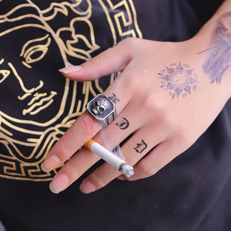 Мужское кольцо с черепом KLDY готическое байкерское из нержавеющей стали