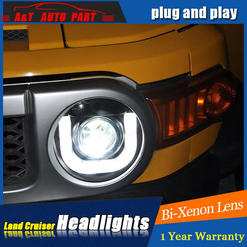 2007-2014 автостайлинг светодиодный ная фара для Toyota Fj Crusier ные фары drl H7 hid