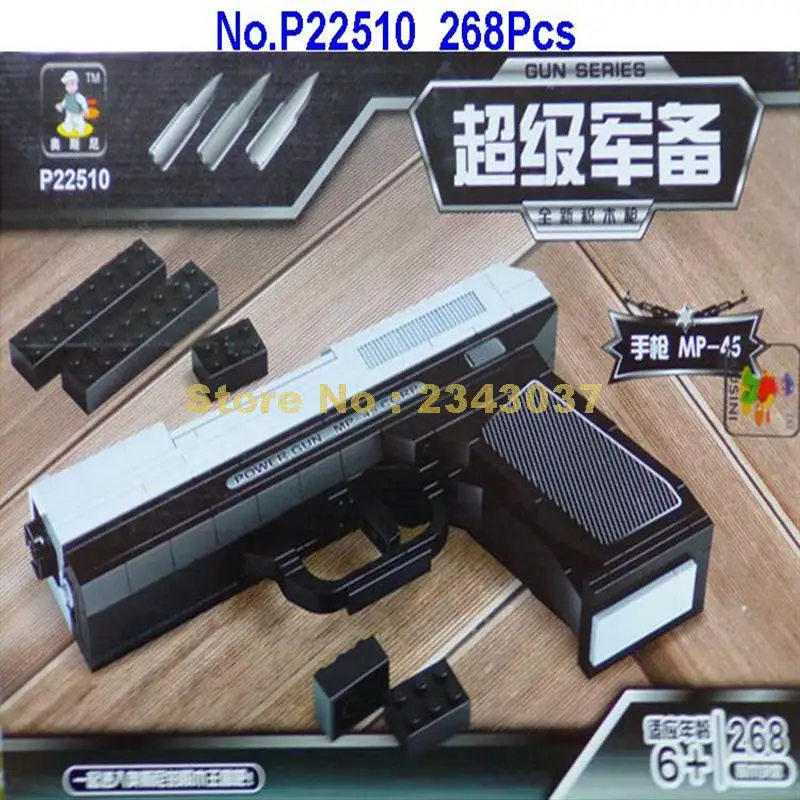 Ausini P22510 Mp 45 268 шт. классические полицейское оружие Модель 1:1 строительные блоки
