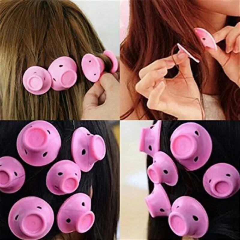 10pcs Rubber Curlers Magic Hair Roller Silicone Hairstyle Curler Makeup Styling DIY Tool Rollers | Красота и здоровье