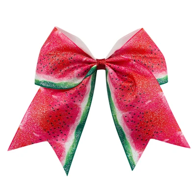 Watermelon Hair Bows Adogirl 6 дюймов Loveheart слоистые банты для волос для девочек женские ручной работы DIY Grosgrain ленты бриллианты заколки для волос аксессуары - Цвет: Watermelon Hair Bows