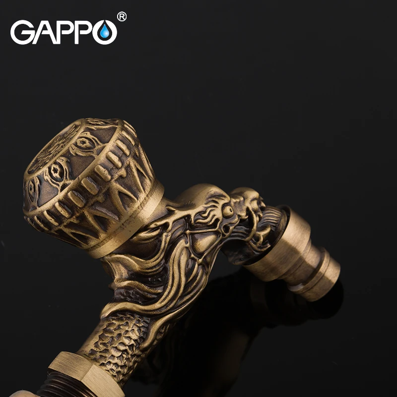 GAPPO краны с загнутым носиком античная латунь настенный стиральная машина для ванной бассейна кран длинный сад кран раковина кран садовый кран