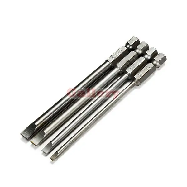

4 Pcs 100mm 3mm-6mm Magnetic Flat Head Slotted Tip Screwdrivers Bits 1/4 Inch Hex Shank 1 Screwdriver