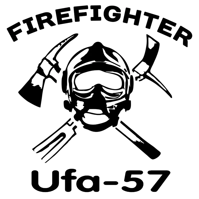 CS-1273 #15*15 см пожарный Ufa-57 Смешные автомобильные наклейки виниловые серебро/черный
