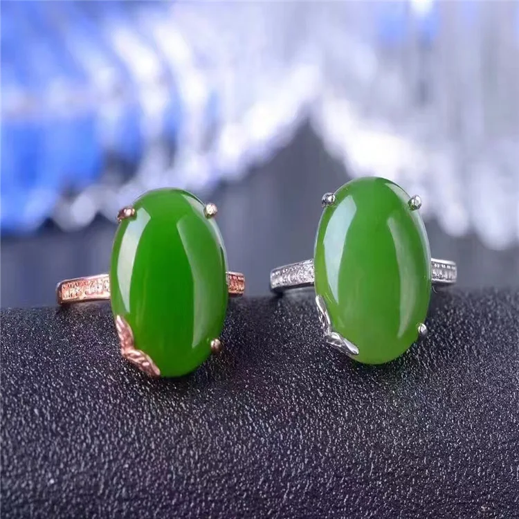 

KJJEAXCMY fine jewelry 925 Pure silver inlay natural jasper female style ring jewelry gemstone simple plant leaves