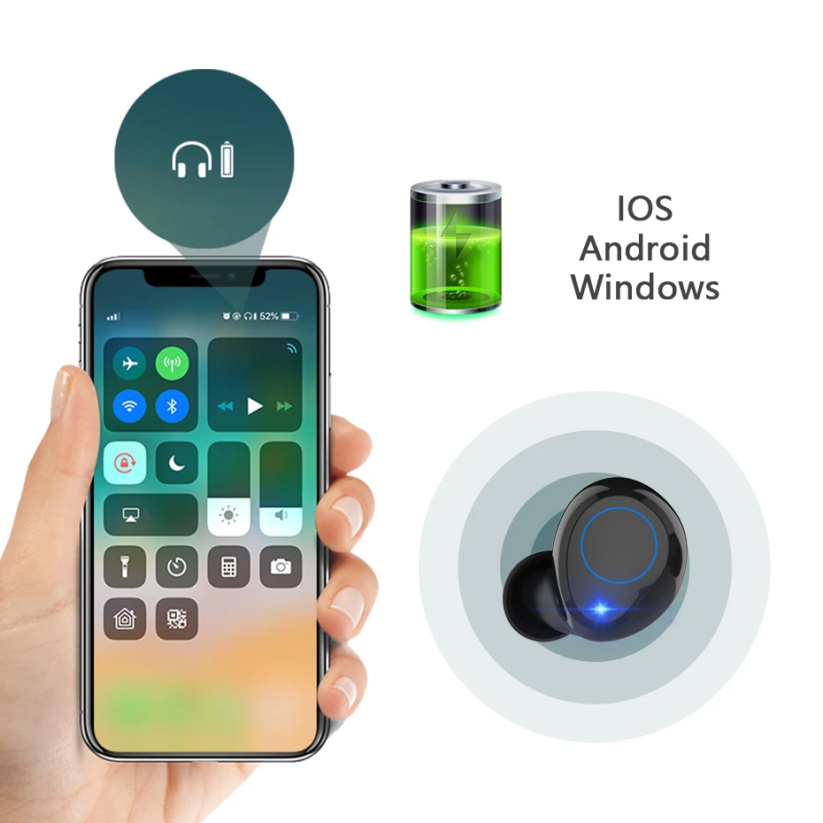 TWS V5.0 Bluetooth наушники спортивные беспроводные наушники гарнитура Bluetooth стерео двойная гарнитура для iPhone всех смартфонов