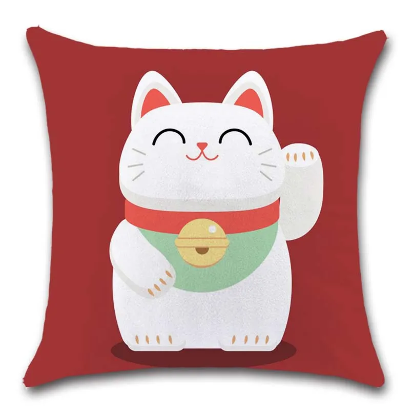 10 Lucky Fortune cats белая наволочка украшение домашний диван магазин ресторан кресло, автомобильное сиденье дети спальня друг подарок наволочка - Цвет: 10