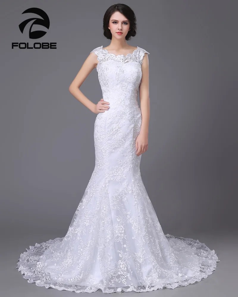 Элегантный Совок шеи Кружева Vestidos De Noiva спинки Русалка Макси Свадебные платья Robe