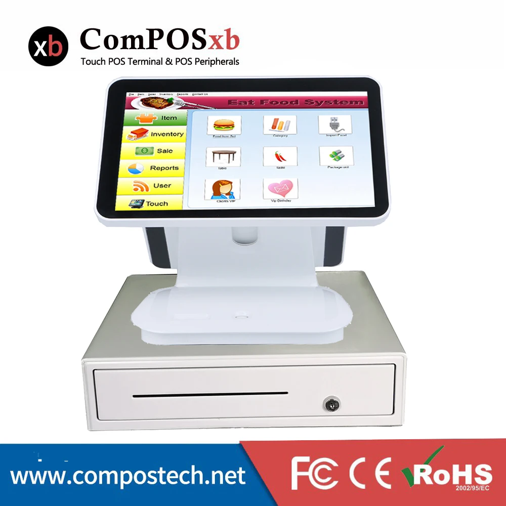 Windows 7 15.6 Inch Capacitive Screen Double Point Of Sale Pos System For Retail Shop | Компьютеры и офис