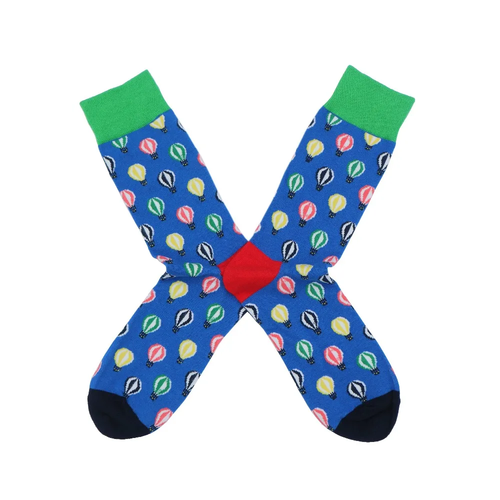 Забавные мужские носки счастливые 5 пар/лот звезда огонь воздушный шар узор