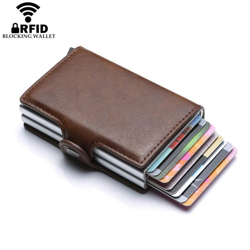 Европейский дизайн защита RFID мужской кожаный держатель для кредитных карт