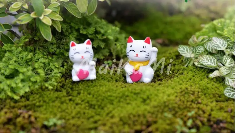 4 шт. каучуковые миниатюры Lucky Cat Сказочный Садовый Гном моховые террариумы