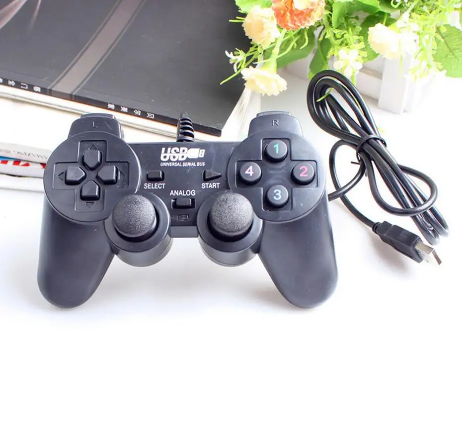 Продвижение проводной контроллер двойной шок дистанционного Джойстик Геймпад