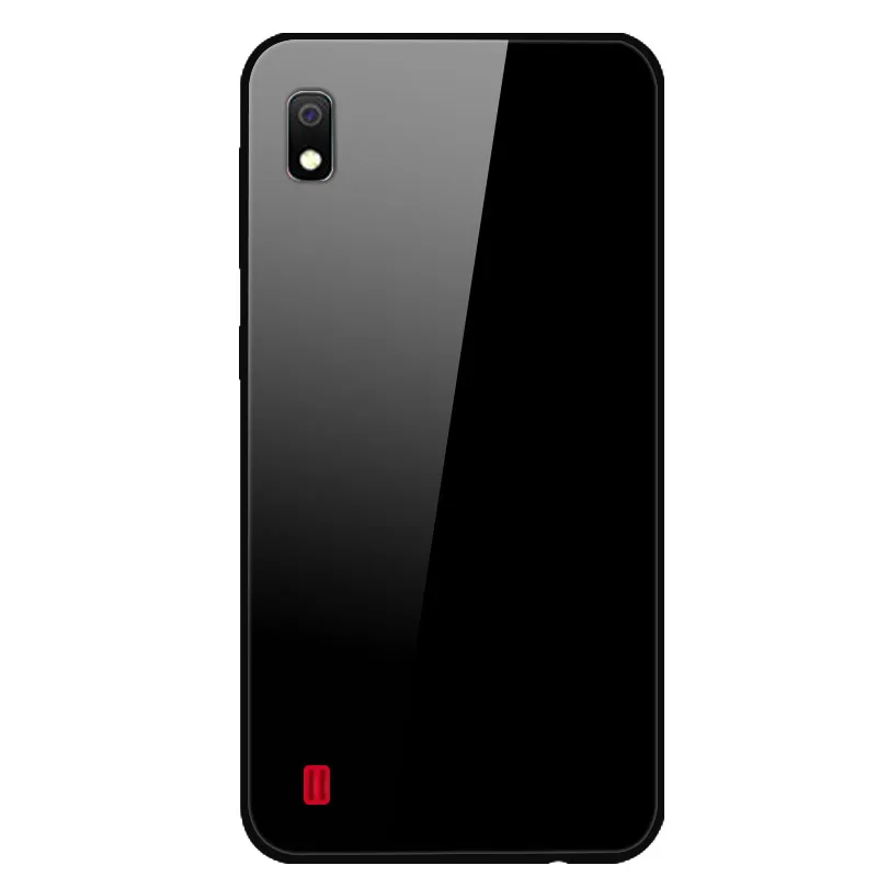 black Для samsung A10 A20 A30 A50 A70 чехол из закаленного стекла с градиентом из мягкого ТПУ Рамка задняя крышка для Galaxy A 30 50 A50 10 PC пластик - Цвет: black