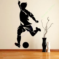 free shipping new left foot striker football wall paper living room decorative sport player wall sticker home decor
