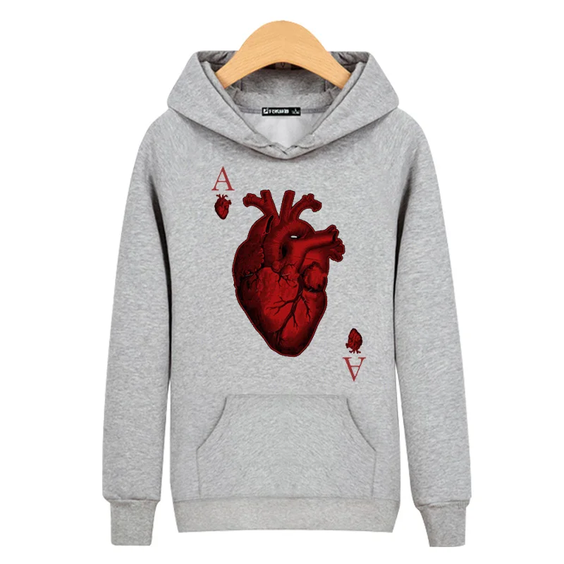 Толстовка с капюшоном Red Heart фирменная мужская большого размера | Мужская одежда