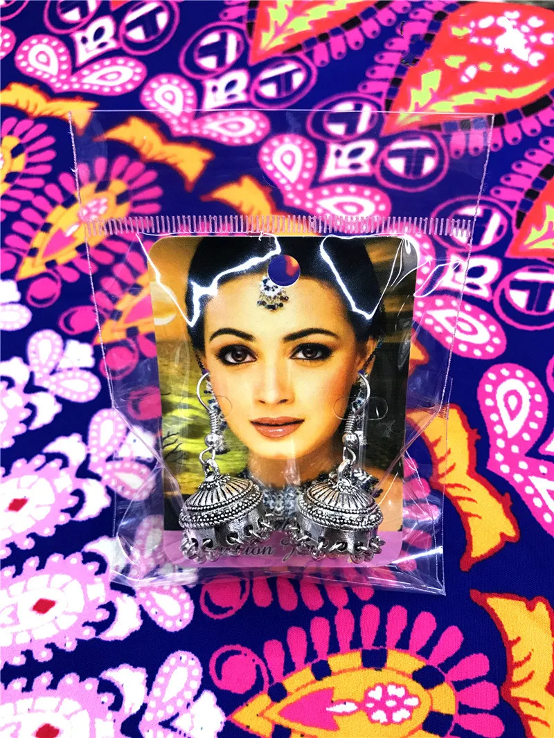 Винтажные этнические индийские серьги Jhumka Jhumki ручной работы в виде лотоса