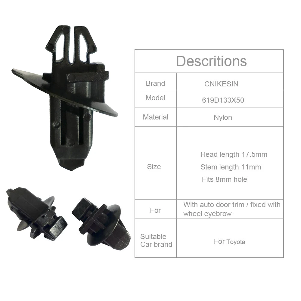 CNIKESIN 50 PCS D133 8 мм отверстие фиксатор автомобильный щит фиксаторы Заклепки Fender