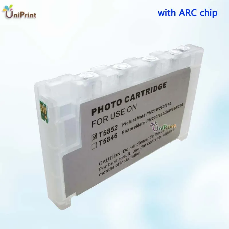 T5852 многоразовый картридж для Epson PictureMate 210 250 270 PM215 PM235 PM245 ARC chip|ink cartridge|ink cartridge for